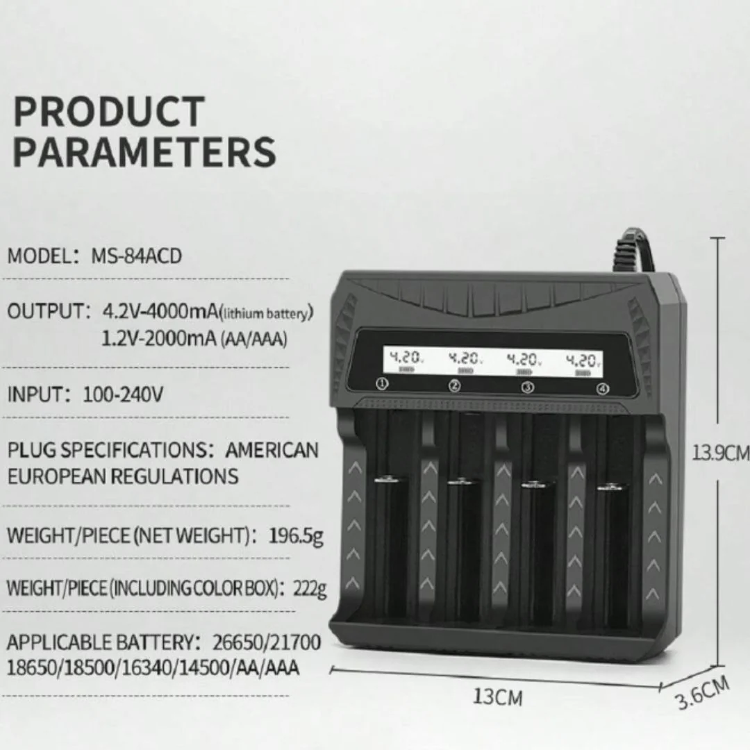 100V-240V Intelligent LCD Smart Battery Charger - Image 5