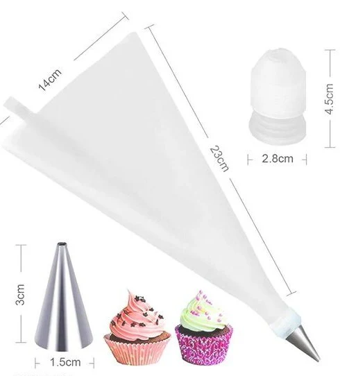 12 Piece Cake Decorating Set With Frosting Icing Piping Bag Tips and Steel Nozzles - Image 4