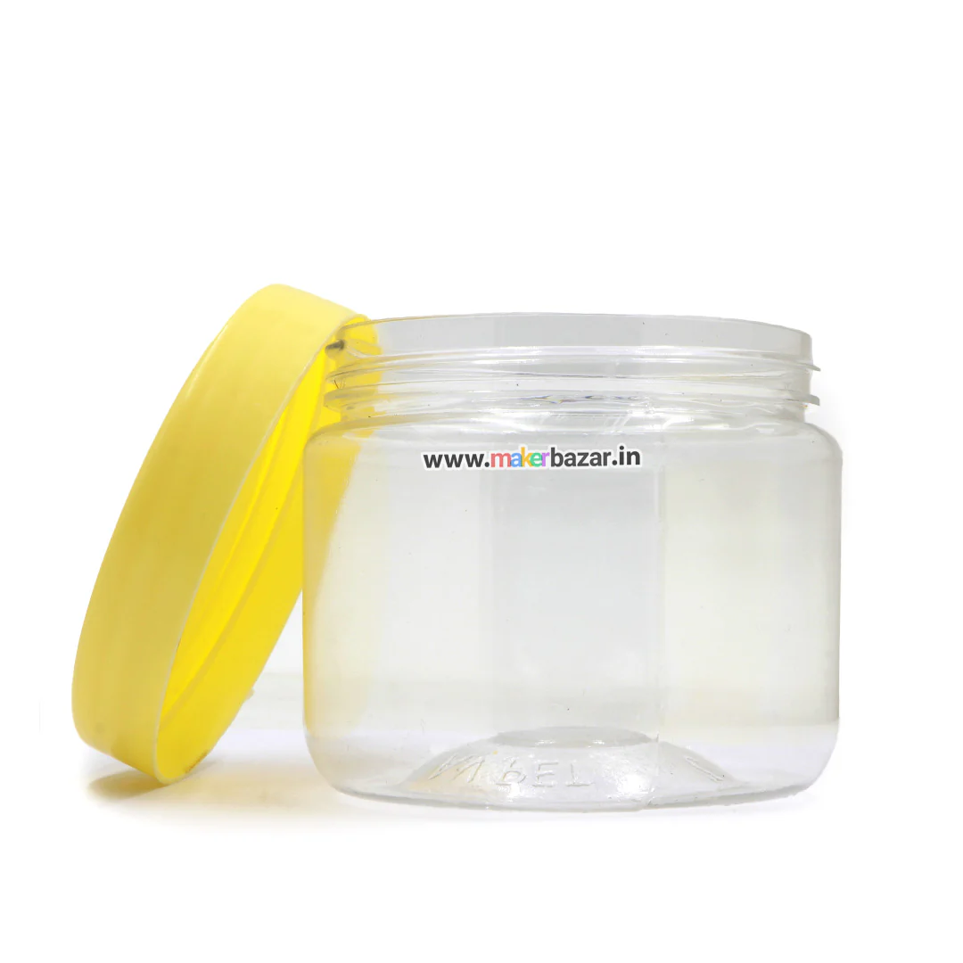 [Type 1] Plastic Round Jar Storage Box Container with Yellow Lid - Image 3