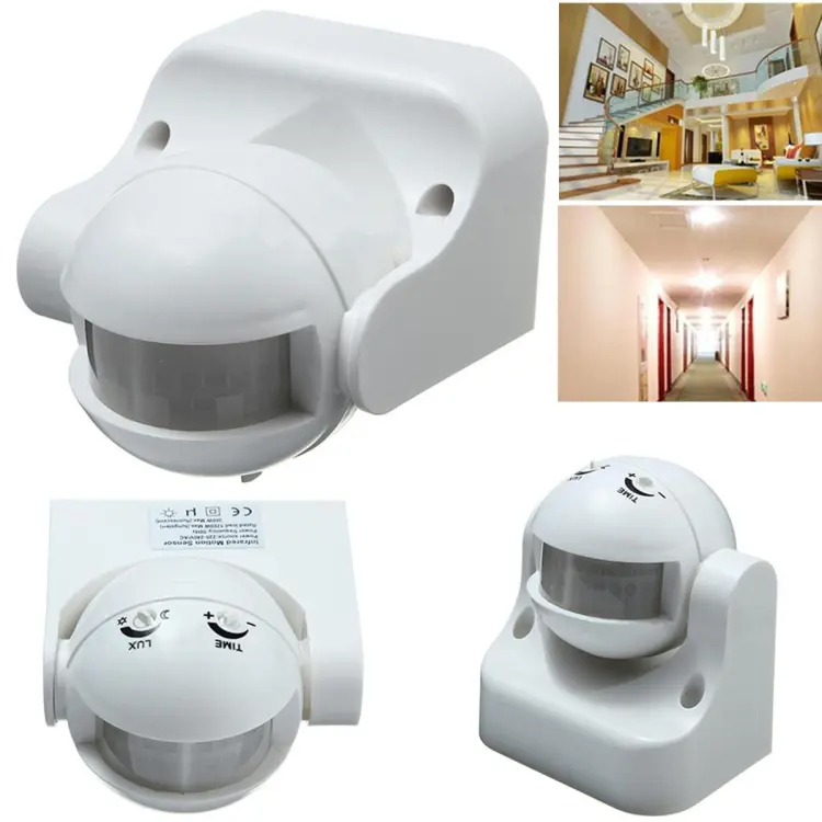 220VAC 180 Degree Wall Mounted PIR Motion Sensor With Adjustable Light Sensitivity and Time Delay - Image 5