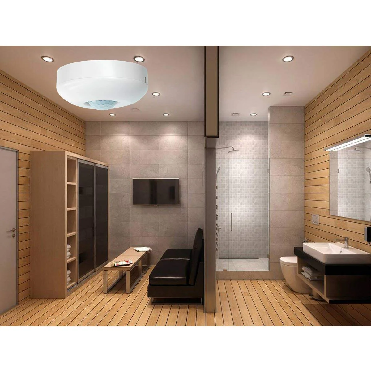 220VAC 360 Degree Ceiling Mounted PIR Motion Sensor With Adjustable Light Sensitivity and Time Delay - Image 5