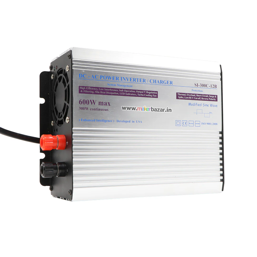 300Watt Continuous Power Inverter Charger 12VDC to 220VAC 600W Max - Image 3