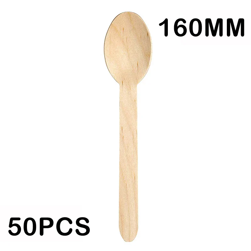 30x160mm Disposable Wooden Spoons for DIY/Home - Image 3