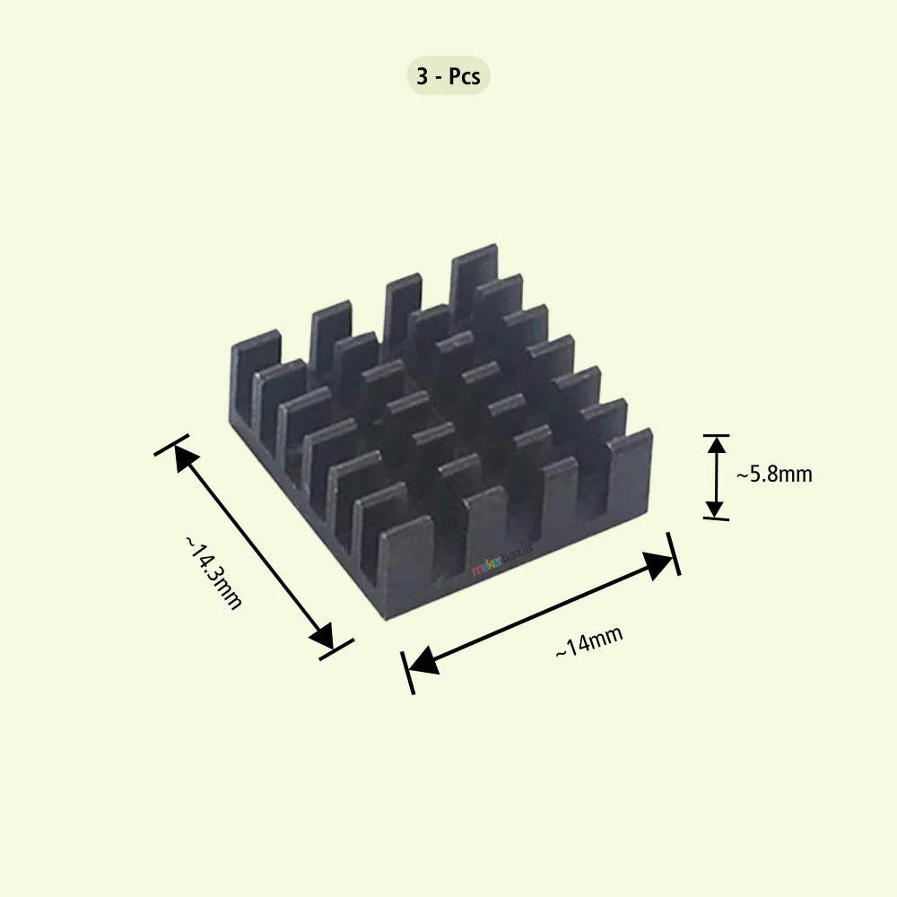 Aluminum Heatsink with Thermal Tape for Raspberry Pi 4 Model B - Black - Image 10