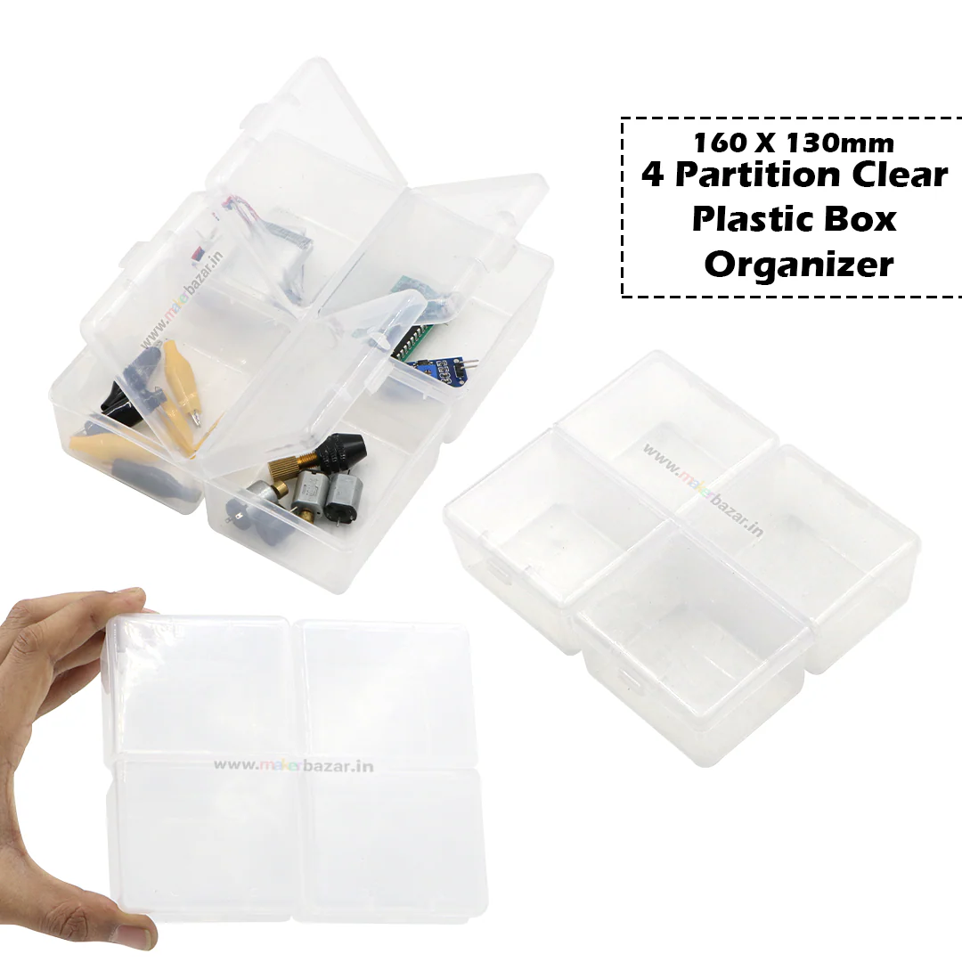 Partition Clear Plastic Box Organizer with Individual Lids - Image 3
