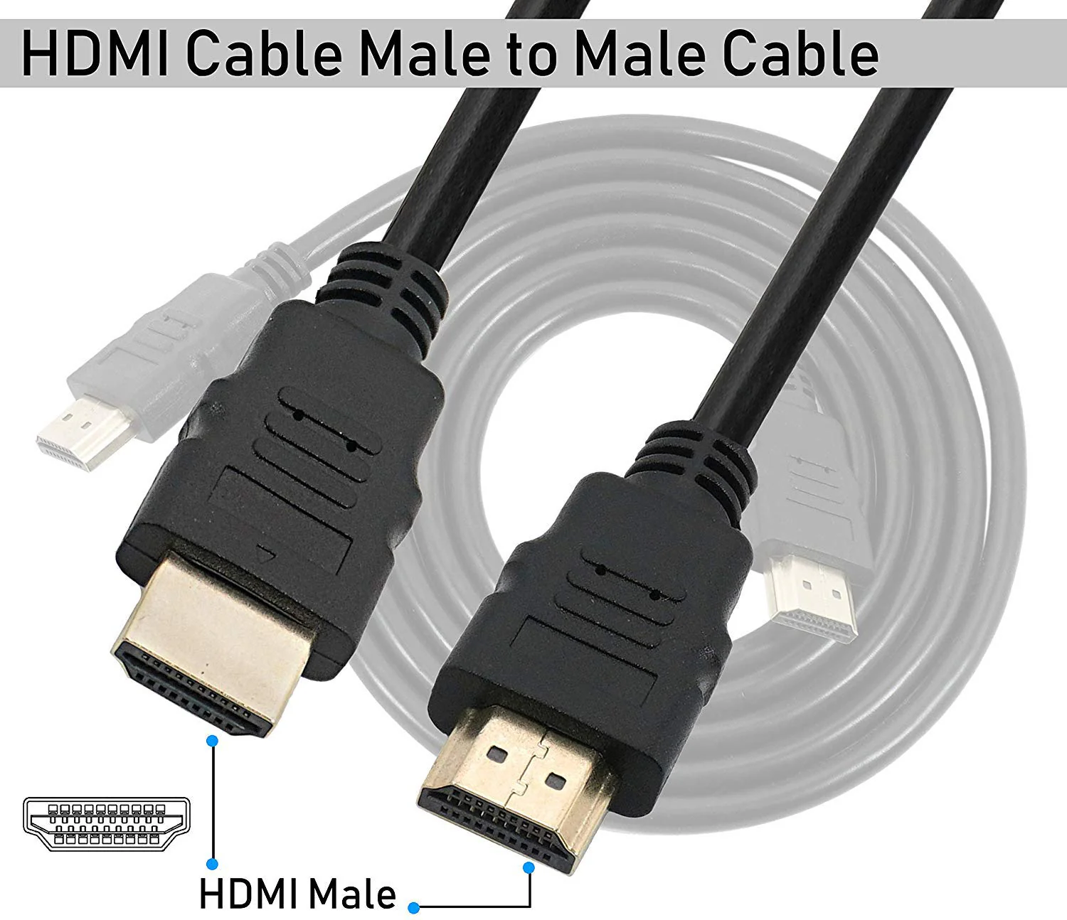 HDTV 4Kx2K High-Speed Male HDMI to HDMI Cable (19Pins) - Image 4