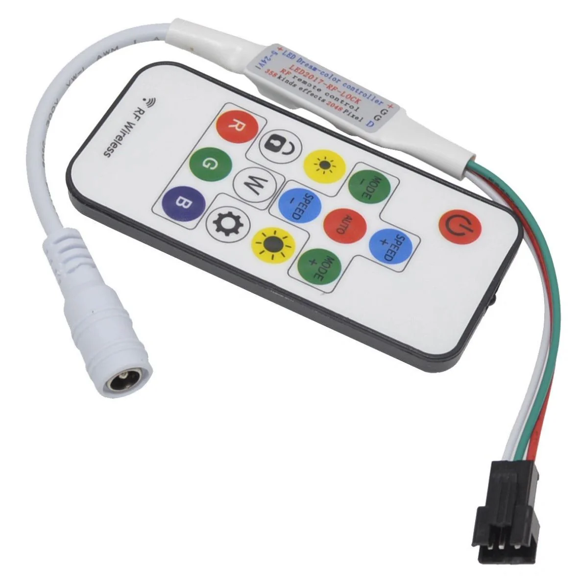 5-24V LED2017-RF-Lock LED Light Strip Wireless Remote Mini WS28xx RGB Controller (2048px, 358modes) - Image 4