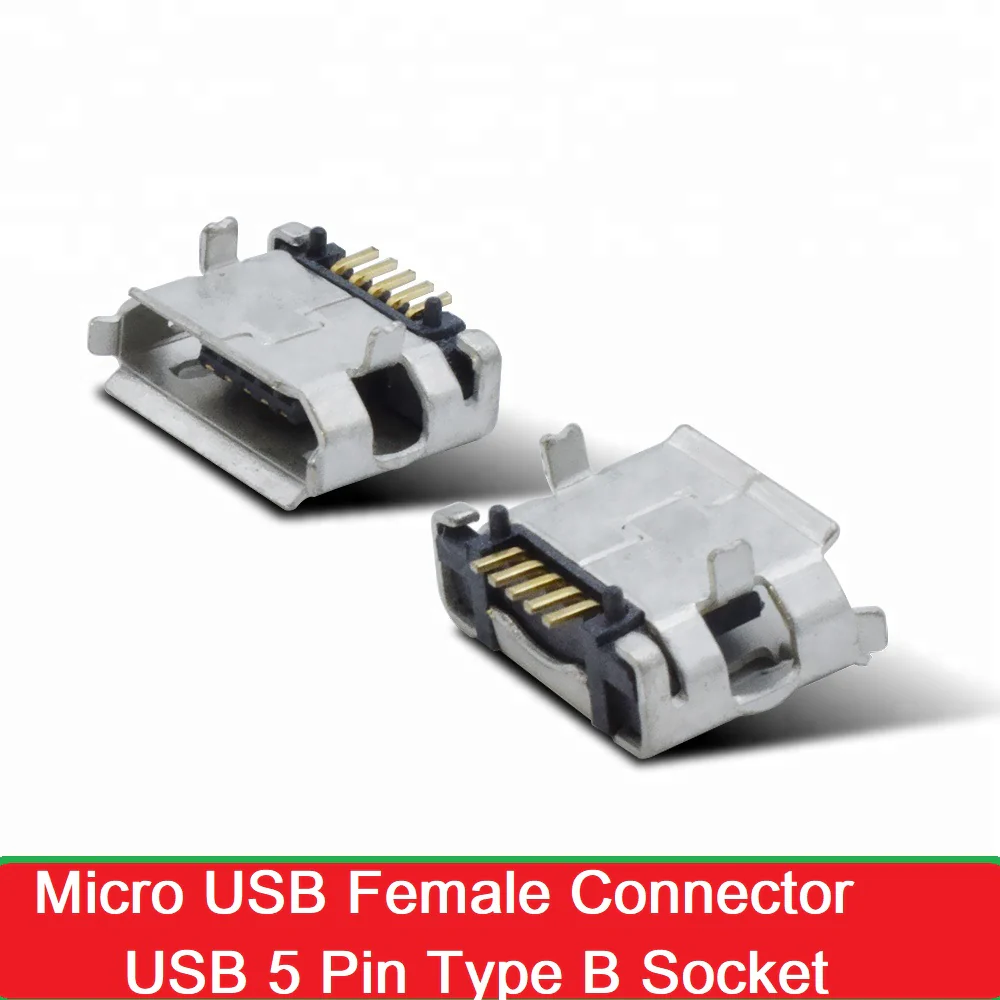 5-Pin Micro USB Type-B Female Socket 180 Degree SMD SMT Soldering Jack - Image 4