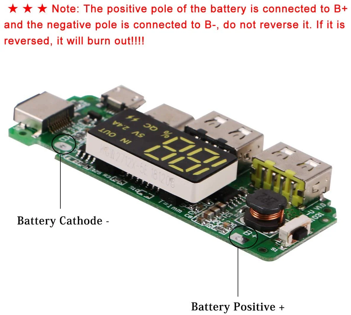 18650 5V 2.4A Dual USB + Type-C + Micro + Lightning/Apple USB Power Bank With LED Display 18650 Charger Board - Image 6