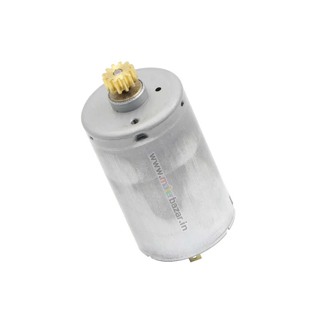 6-24V DC Brush Motor Round 35.7x75.3mm with 12 Teeth Copper Gear - Image 5