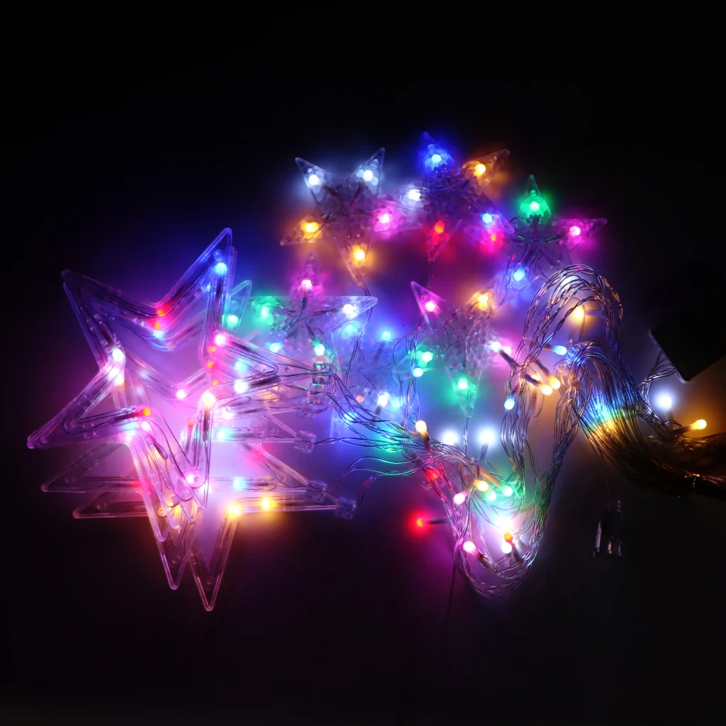 6+6 Multi-Color Star LED Curtain Lights - Image 7