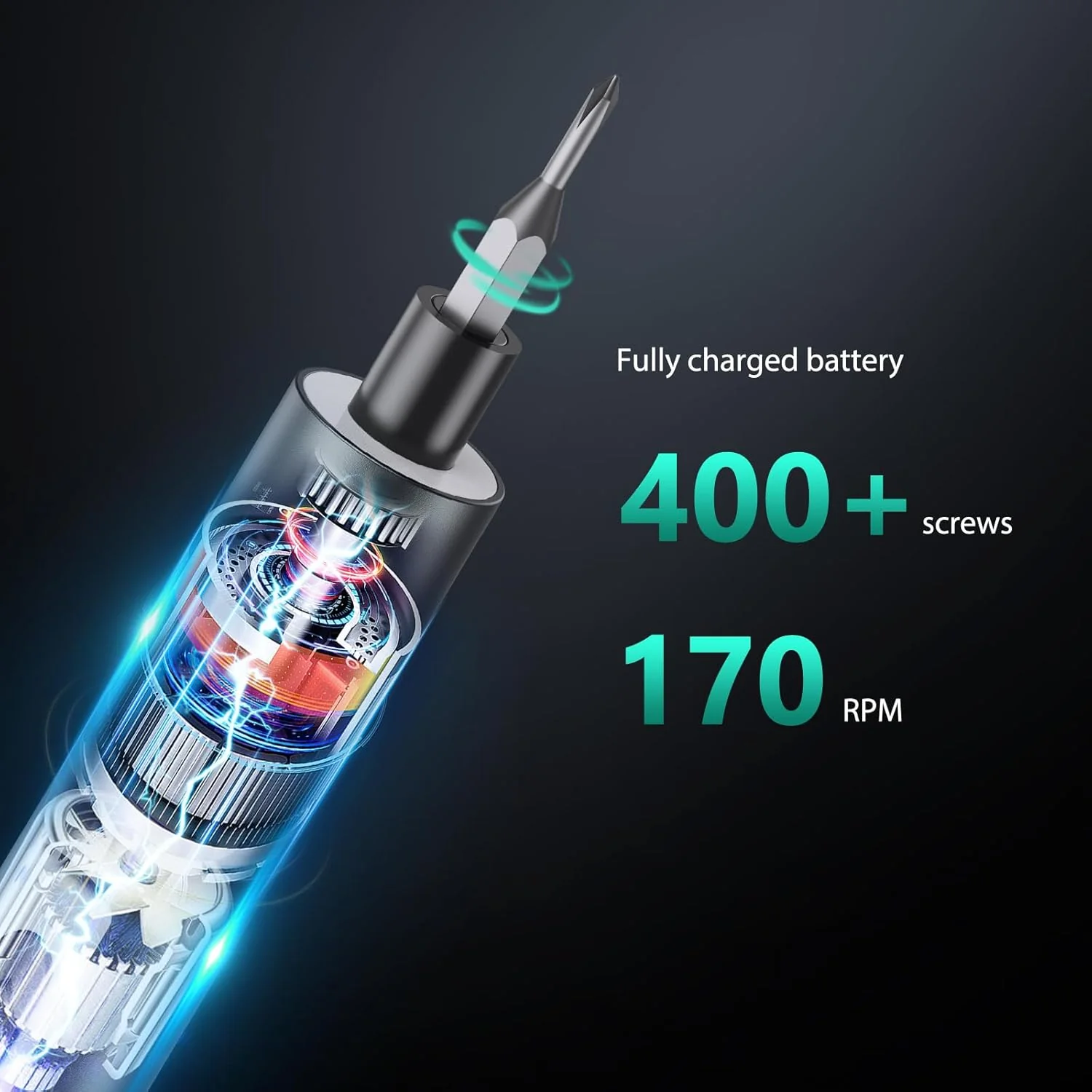 62-in-1 Rechargeable Cordless Mini Electric Screwdriver Set With 3 Adjustable Gears - Image 5