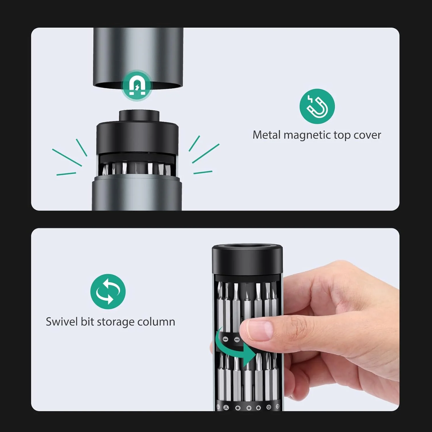 62-in-1 Rechargeable Cordless Mini Electric Screwdriver Set With 3 Adjustable Gears - Image 7