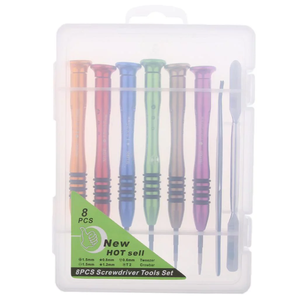8pcs Precision Screwdriver Set with Crowbar & Tweezer - Image 3