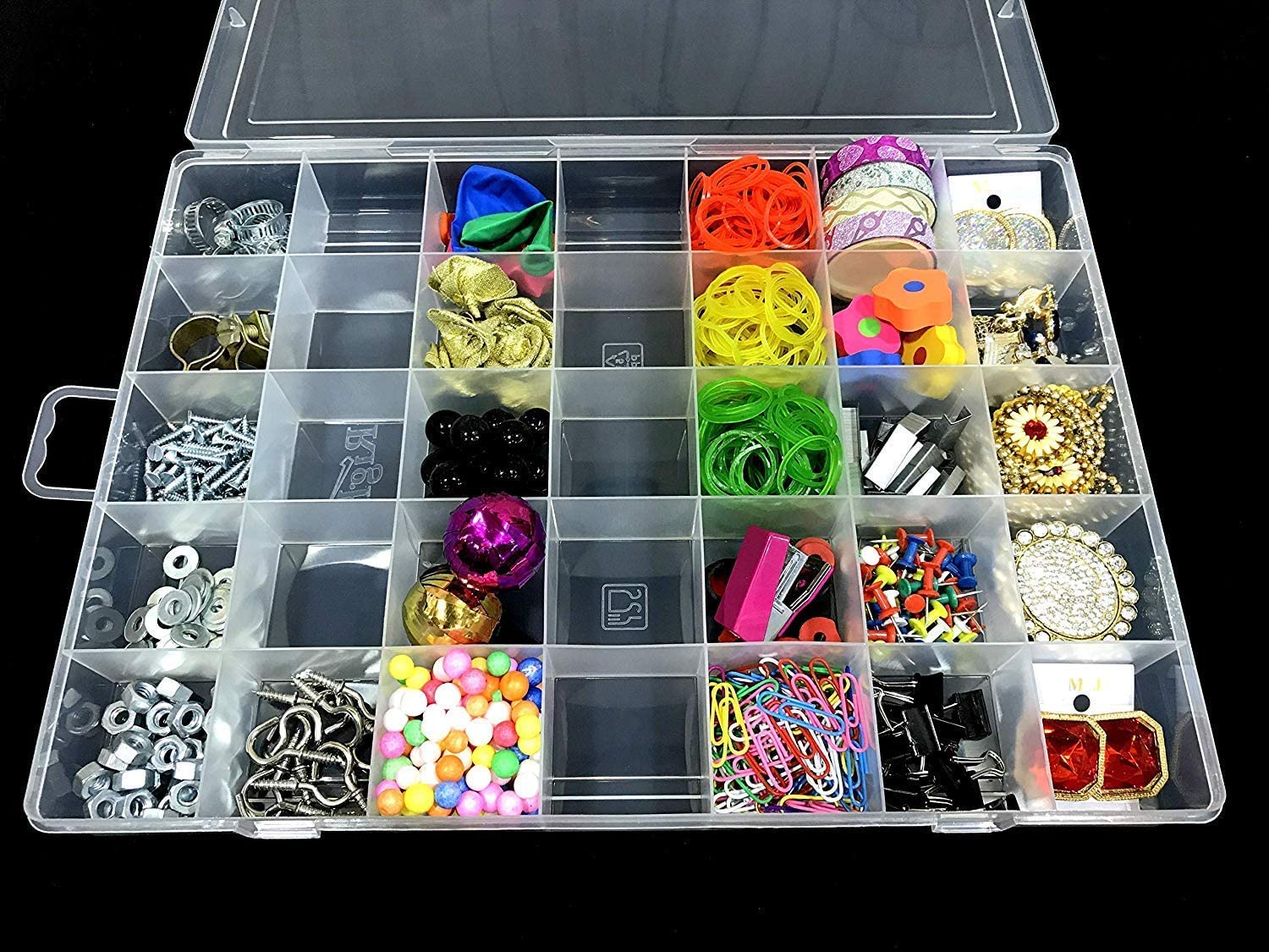 Adjustable Partition Clear Plastic Box Component Organiser - Image 2