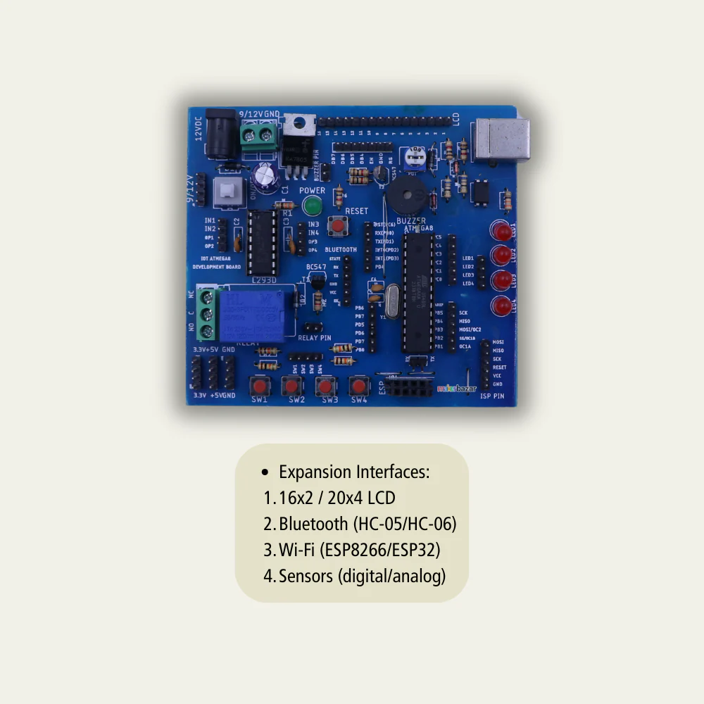 ATmega8 V2.0 Development Board | AVR Microcontroller Trainer Kit for Embedded & IoT Projects - Image 4