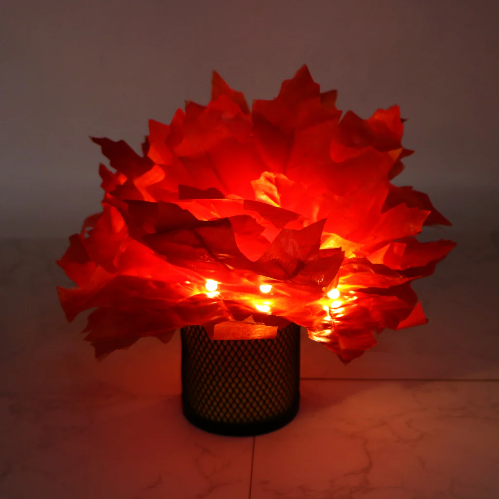 Big Orange Maple Leaf 38 LED String Fairy Lights - Image 8