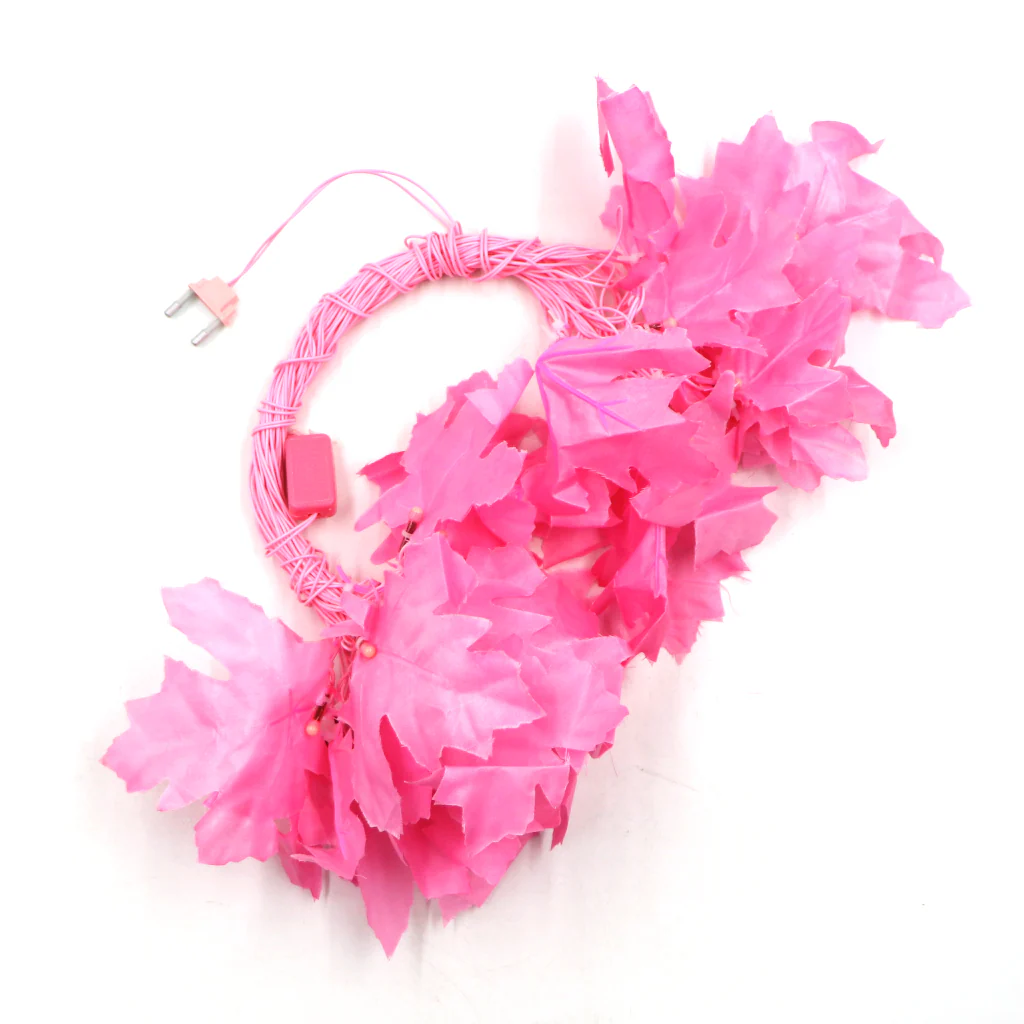 Big Pink Maple Leaf 38 LED String Fairy Lights - Image 3