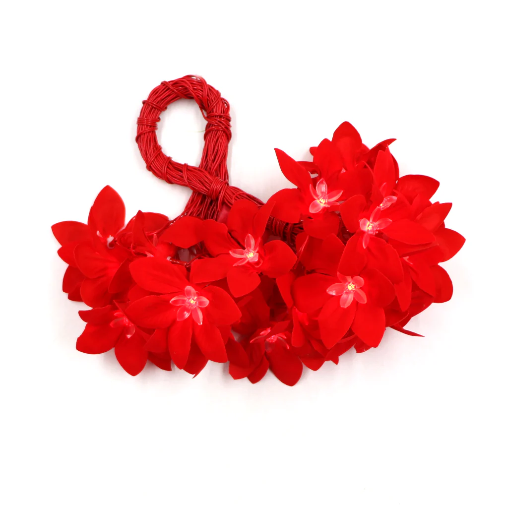 Big Red Flower 24 LED String Fairy Lights - Image 5