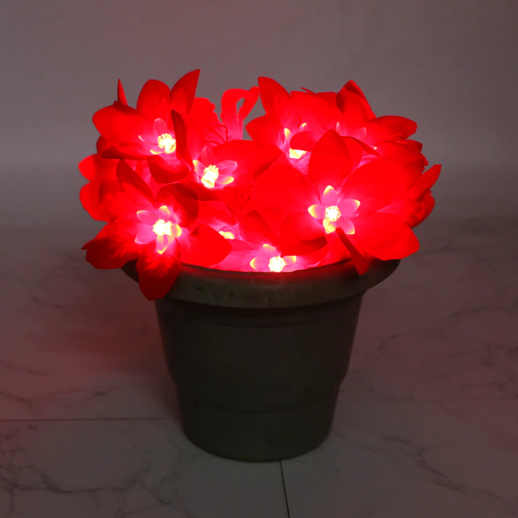 Big Red Flower 24 LED String Fairy Lights - Image 8