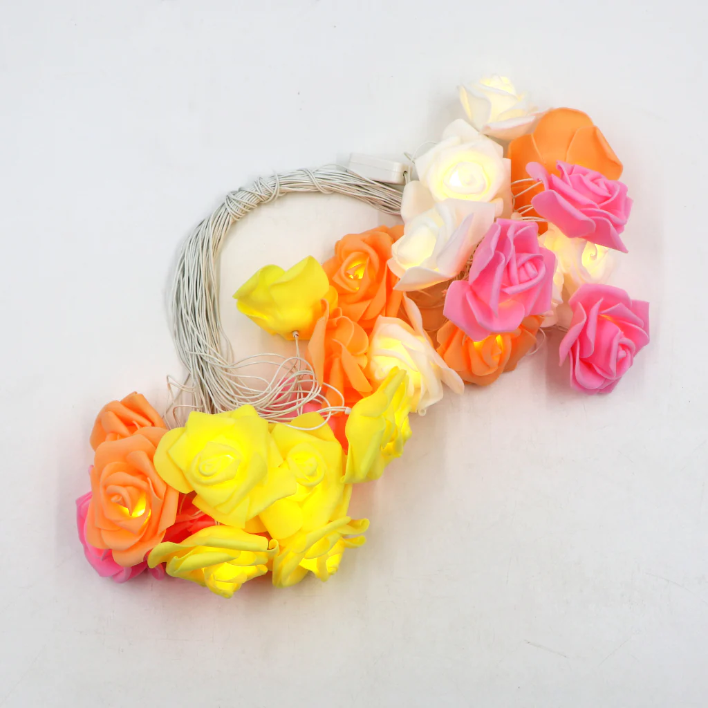 Big Roses Multi-Color 24 LED String Fairy Lights - Image 5