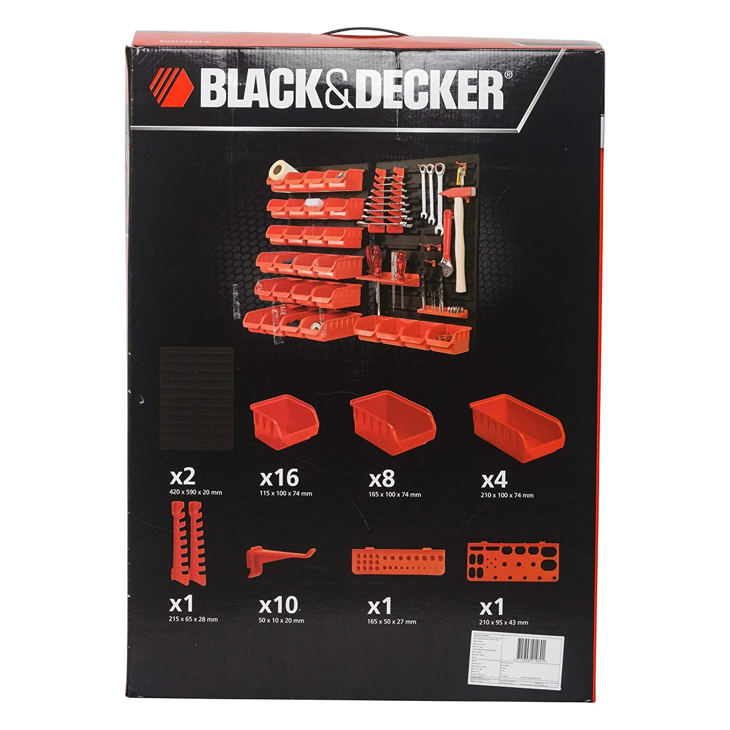 BLACK+DECKER: BDST73832-8 Wall Panel Set with Bins, Racks and Holders (43-Pieces) - Image 4
