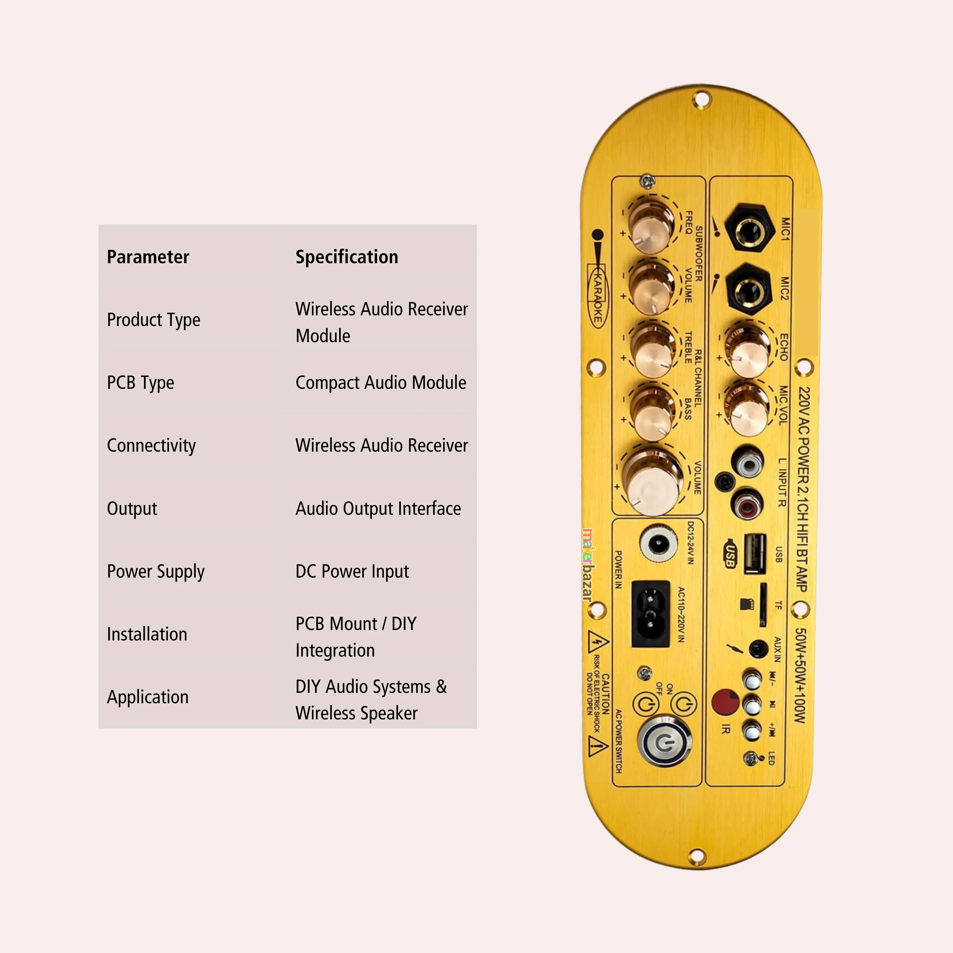 2.1CH CAAV-AP900 Wireless Karaoke Audio Amplifier Module - Image 4
