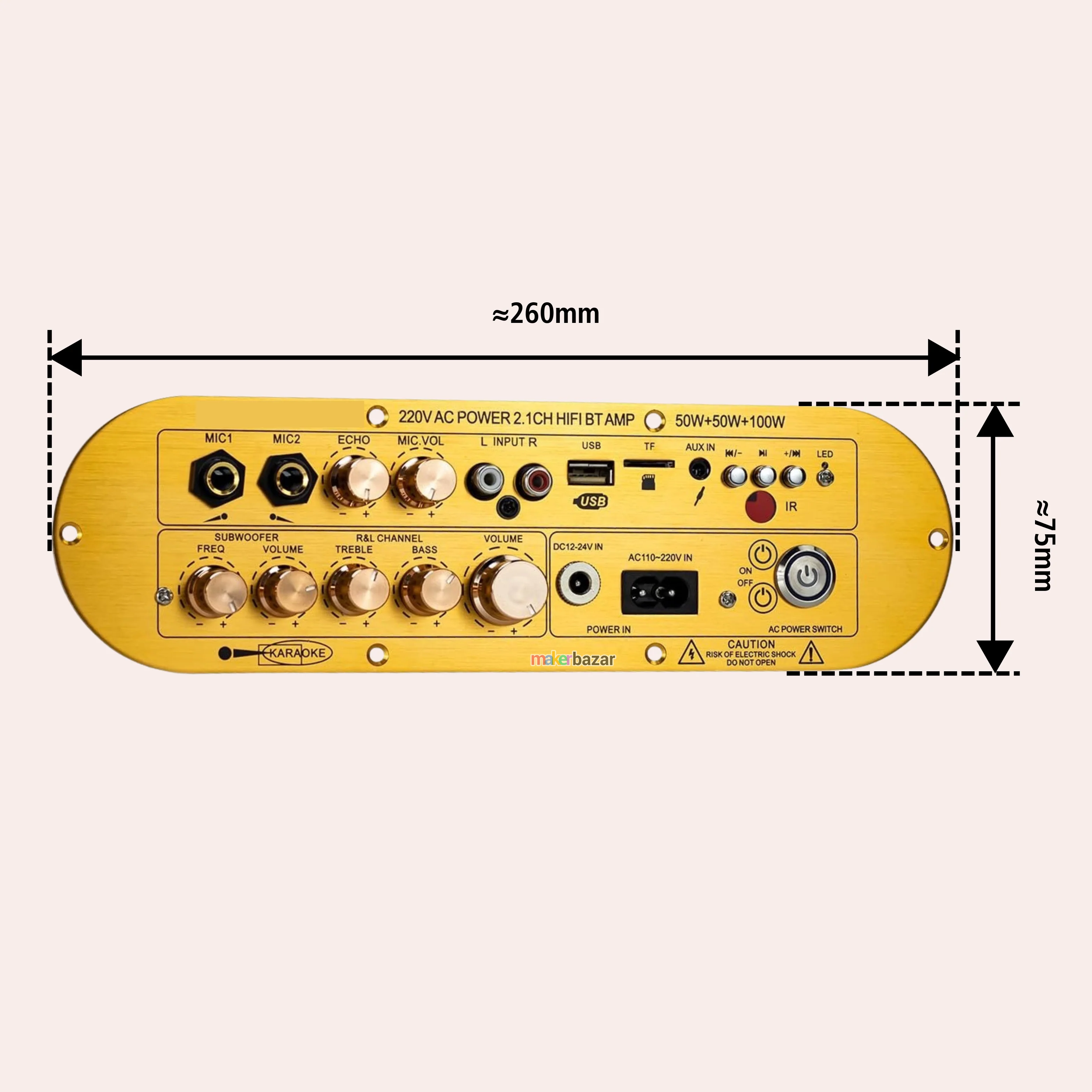 2.1CH CAAV-AP900 Wireless Karaoke Audio Amplifier Module - Image 8