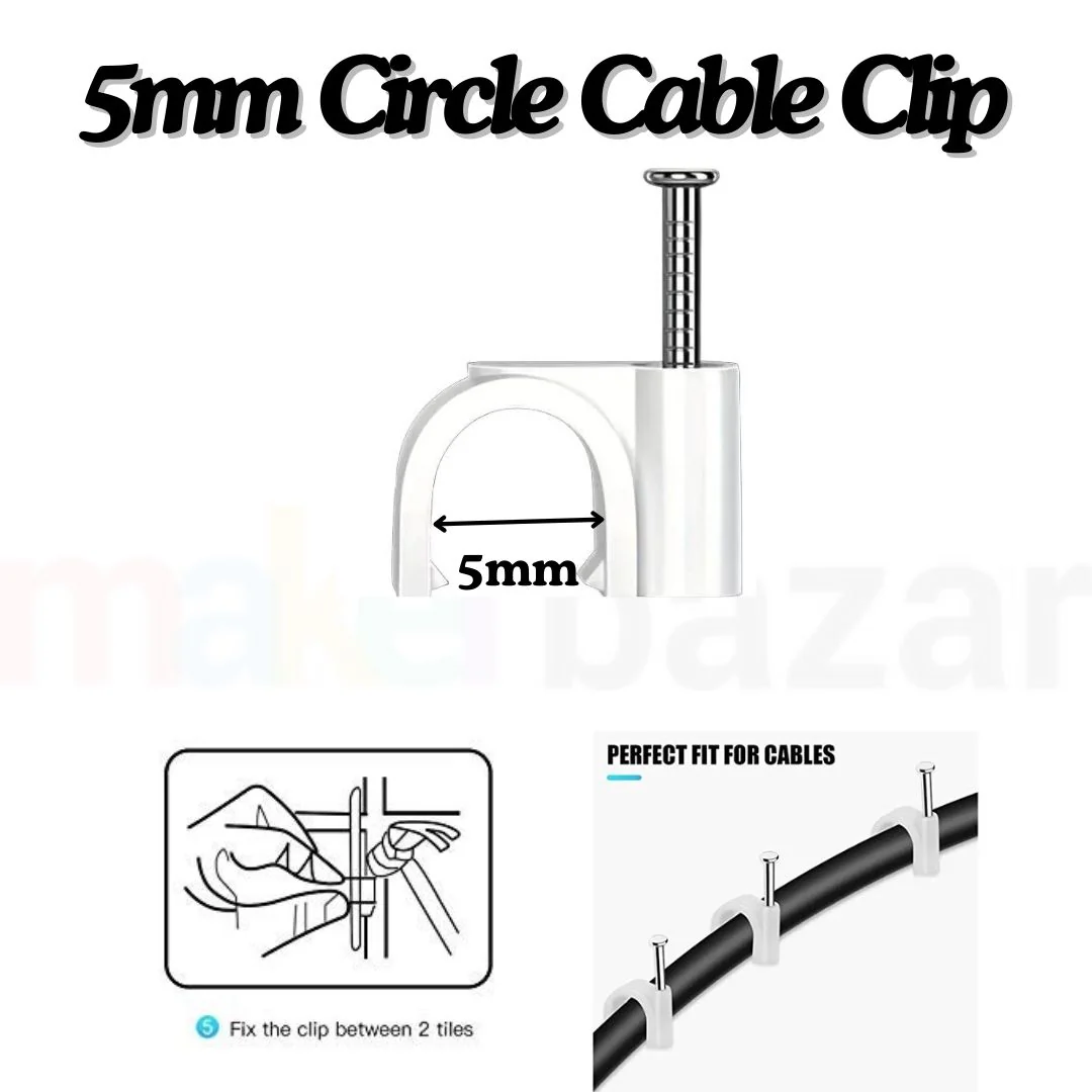Circle Cable Clip with Metal Nail for Wire Management - Image 2