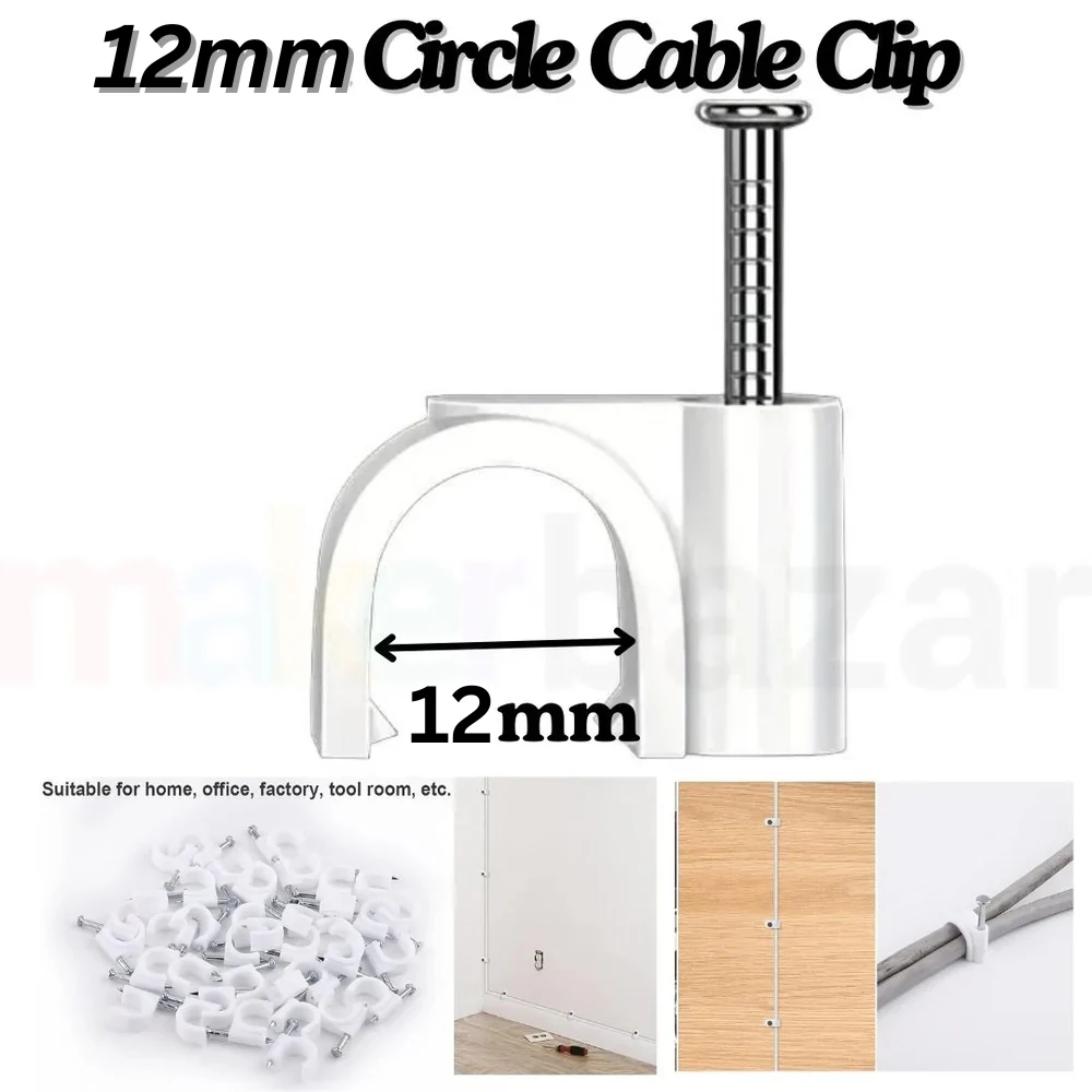 Circle Cable Clip with Metal Nail for Wire Management - Image 7