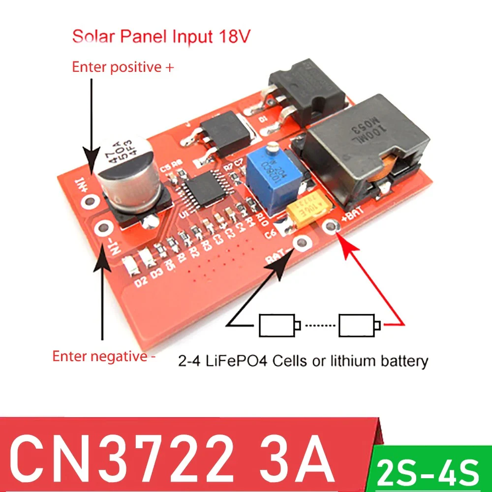 CN3722 MPPT Solar Panel Controller Lithium Li-ion 18650 Battery Charge Controller Module - Image 2