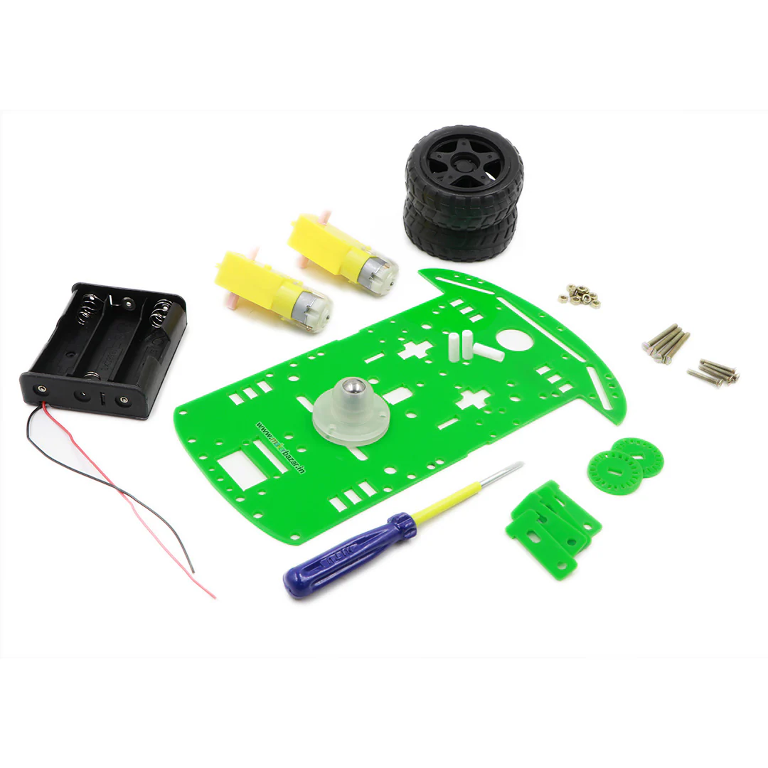 [Coloured] 2WD Smart Robotic Car Two Wheel Drive Kit with Acrylic Chassis - Image 3