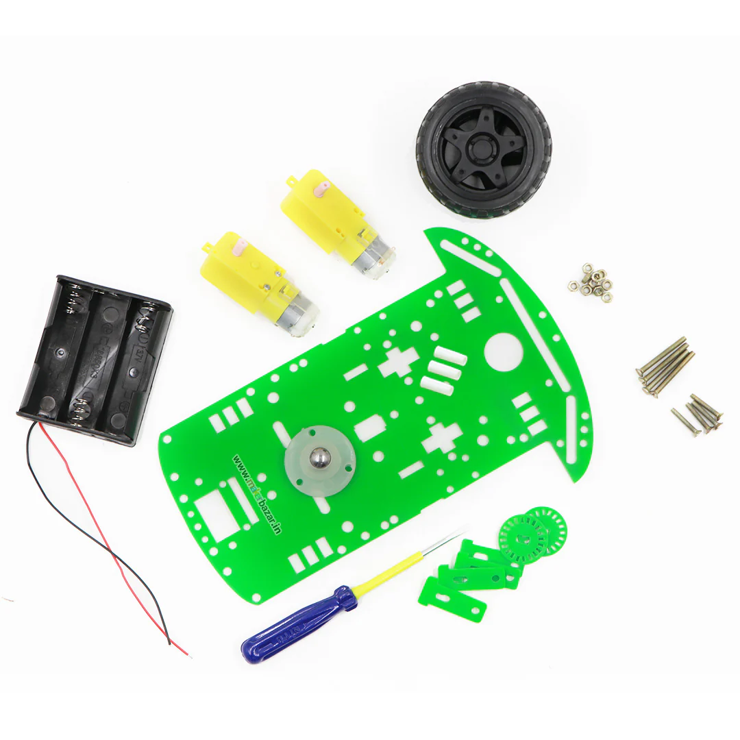 [Coloured] 2WD Smart Robotic Car Two Wheel Drive Kit with Acrylic Chassis - Image 9