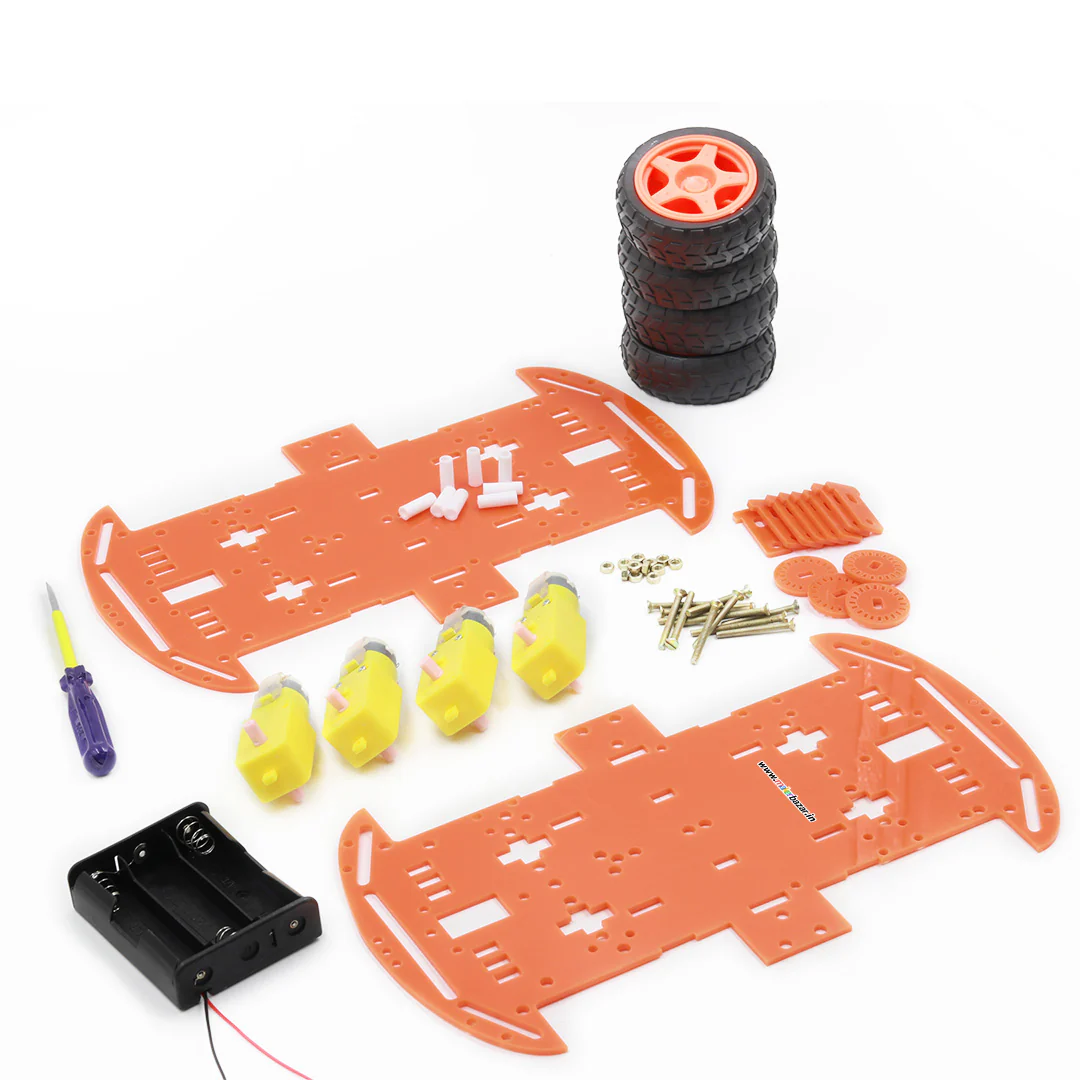 [Coloured] 4WD Smart Robotic Car Four Wheel Drive Kit with Acrylic Chassis - Image 21