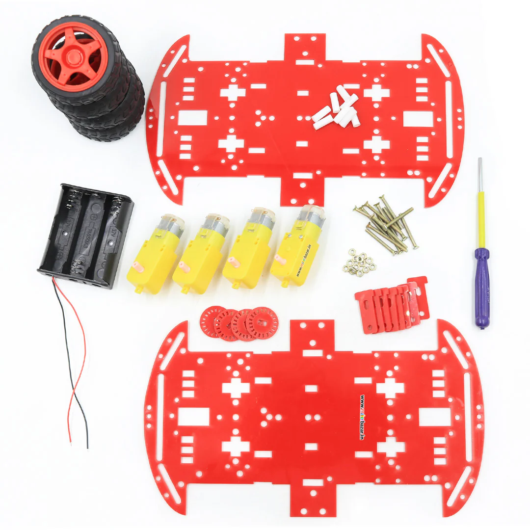 [Coloured] 4WD Smart Robotic Car Four Wheel Drive Kit with Acrylic Chassis - Image 22