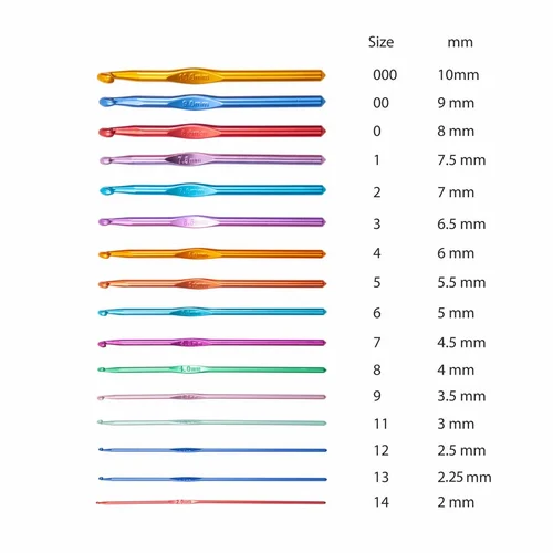 Coloured Aluminum Crochet Hook Knitting Needle