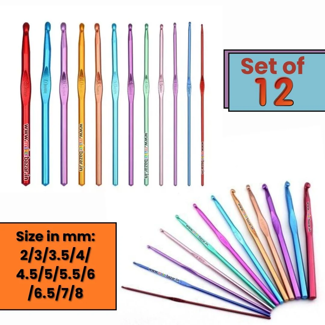 Coloured Aluminum Crochet Hook Knitting Needle - Image 22