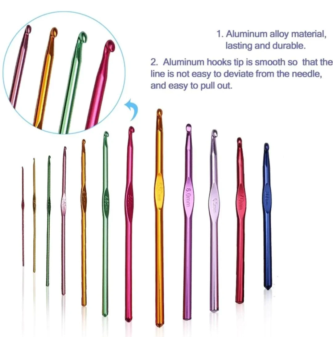 Coloured Aluminum Crochet Hook Knitting Needle - Image 3