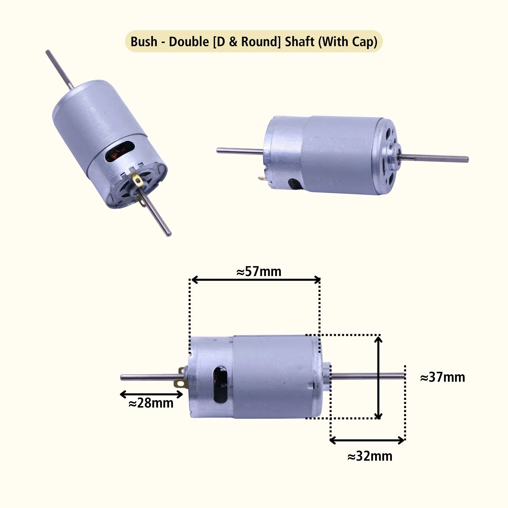 DC 12V RS-555 Motor [Bearing-Type] - Image 9