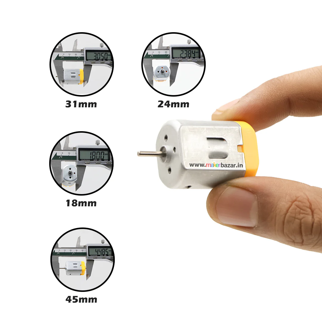 Big DC Toy Motor - Single Shaft Flat 280 Motor (34 x 24 x 18mm) - Image 4