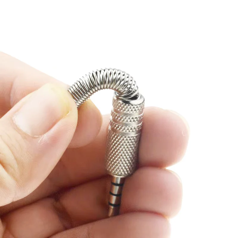 [Design-2] Full Metal Audio Jack Connector Male With Spring Tail - Image 3