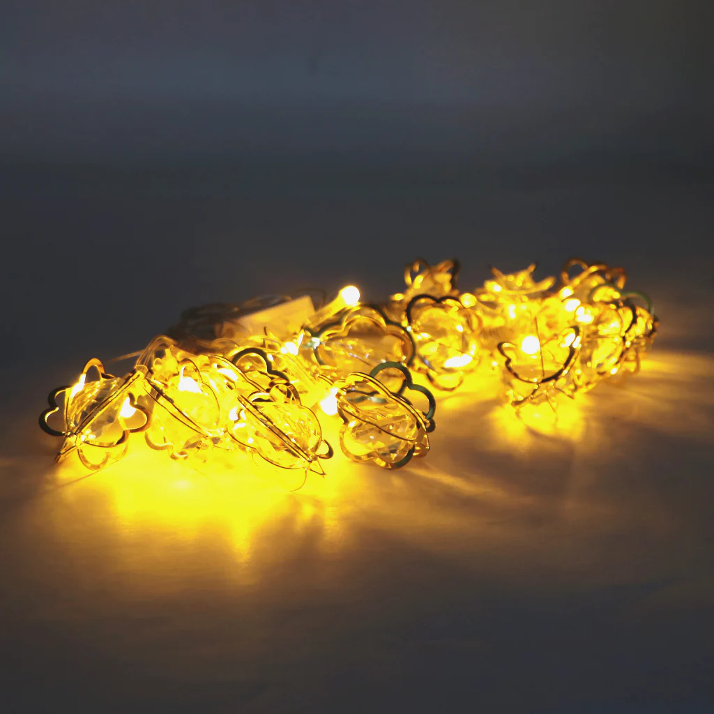 Diamond-in-Flower 14 LED Golden String Lights - Image 4