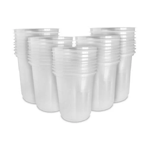 Disposable Transparent Plastic Glass Size-Medium Strength-Medium for DIY/Home - Image 2