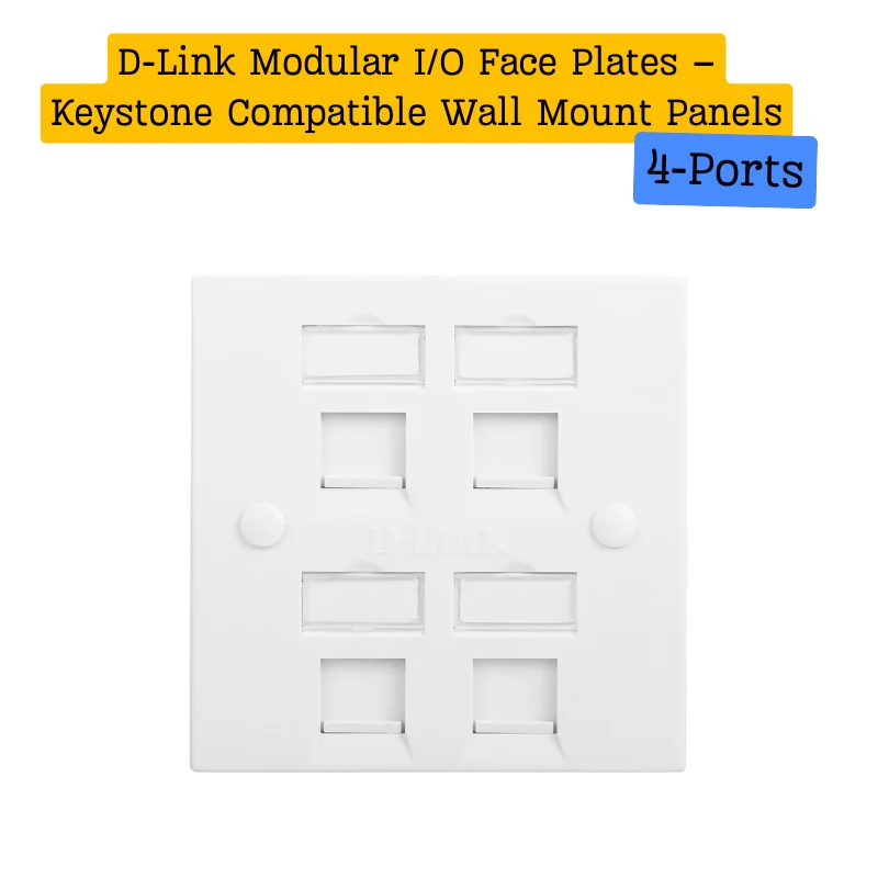 D-Link Modular I/O Face Plates – Keystone Compatible Wall Mount Panels - Image 4