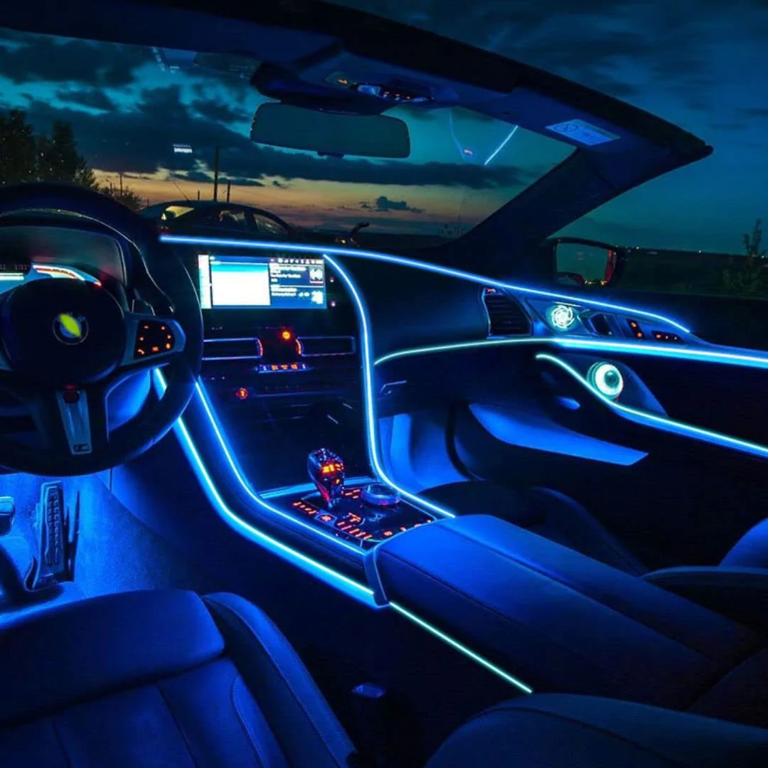 5M EL Wire Neon LED Strip Panel Gap String Glowing Rope for Cars - Image 5