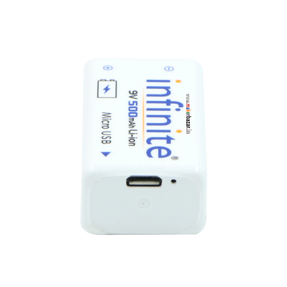Envie: Infinite ERB-9V-MU 9volt 500mAh USB Rechargeable Li-ion Battery - Image 3