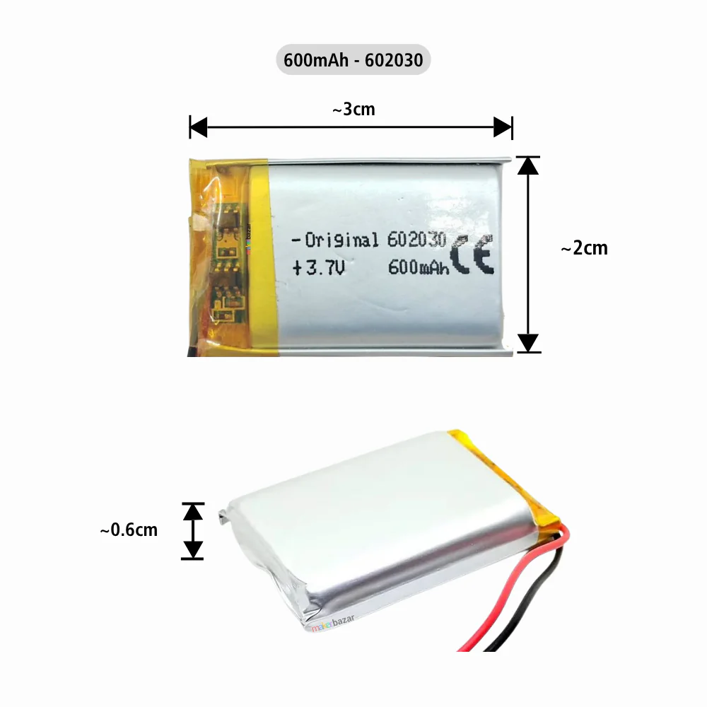 Generic: 3.7V 600mAh Lithium Polymer Battery - Image 7