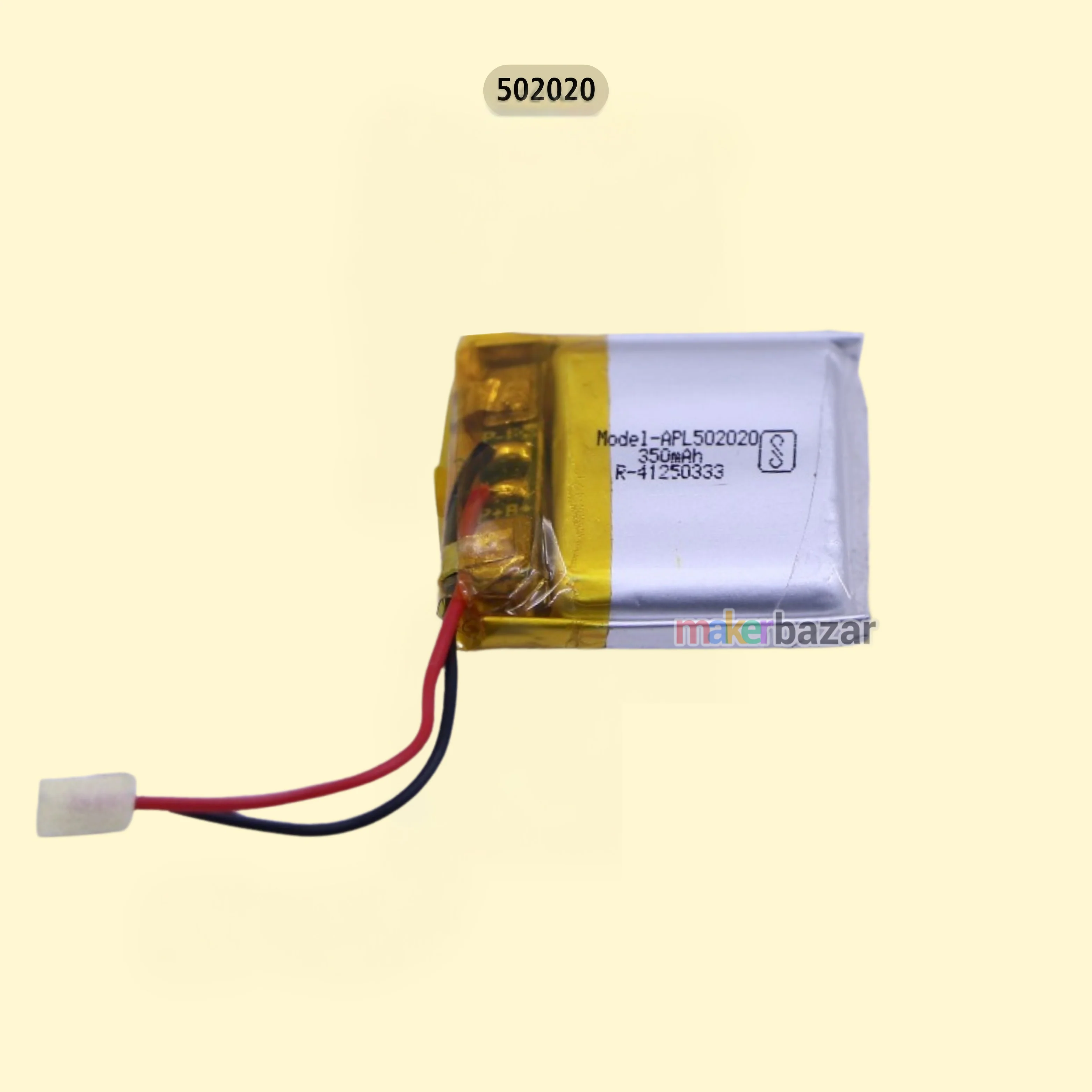 Generic: 3.7V 350mAh Lipo Battery - Single Cell Lithium Polymer Battery - Image 6