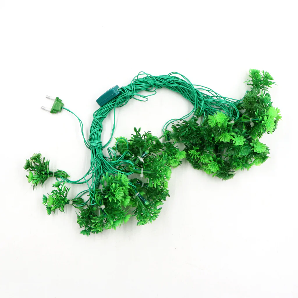 Green Leaves + Flowers 24 LED String Fairy Lights - Image 2