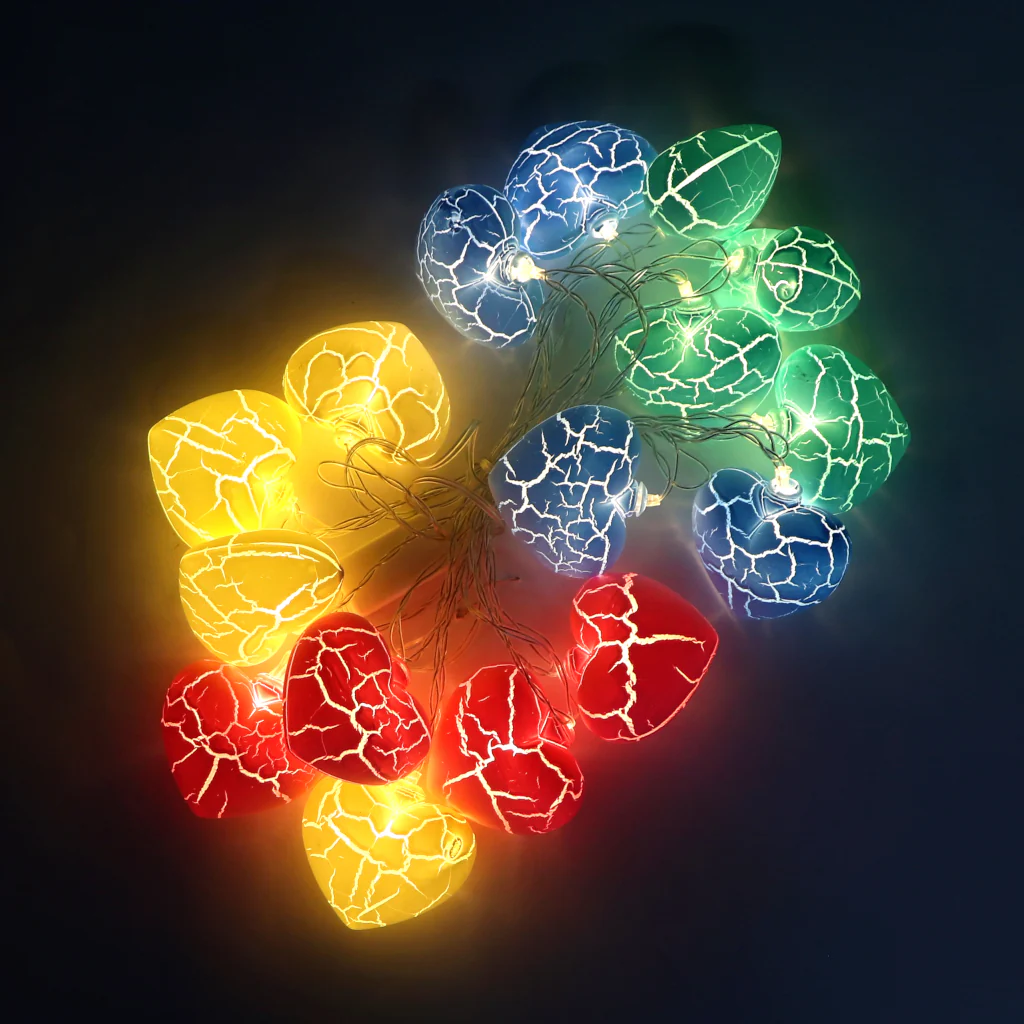 Crack Heart Shape 16 LED Pastel String Lights - Image 3